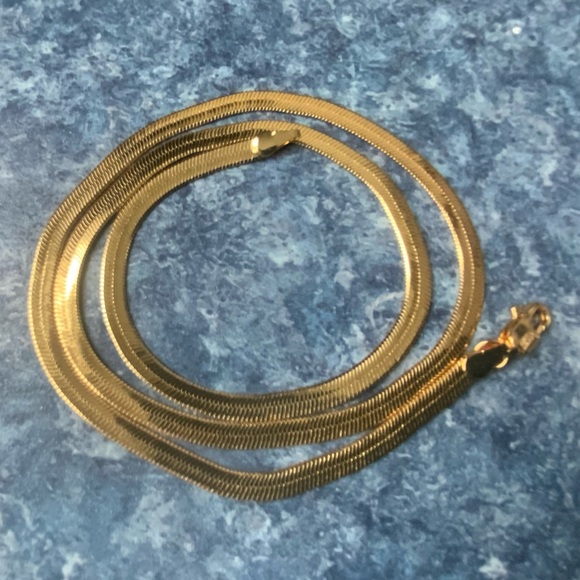 BRAND NEW 24k gold over silver, serpentine Sleek Necklace. From Nordstrom. - Picture 7 of 7